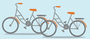 Illustratie fietsjes gezonde fietsroute
