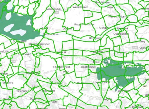 Kaart regionale fietsroutes en nationale parken