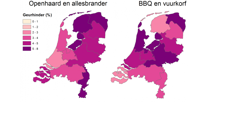 Figuur geurhinder BBQ en open haard