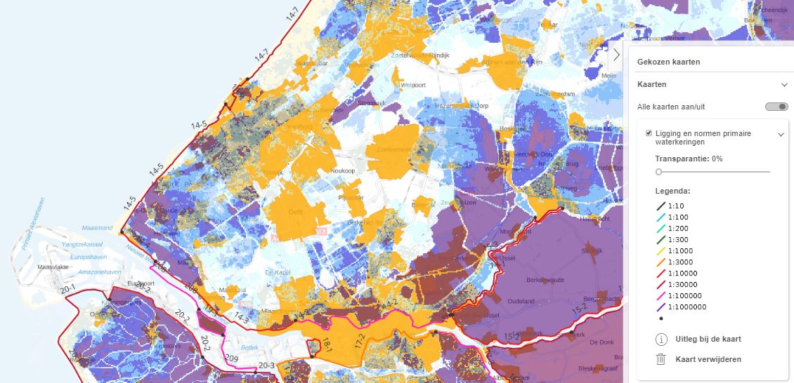 Randstad op kaart Ligging en normen primaire waterkeringen 