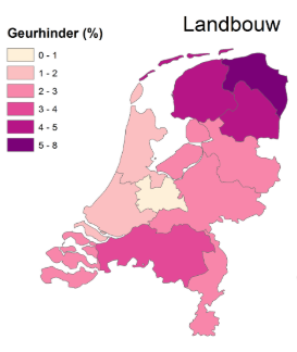 Kaart van geurhinder landbouw