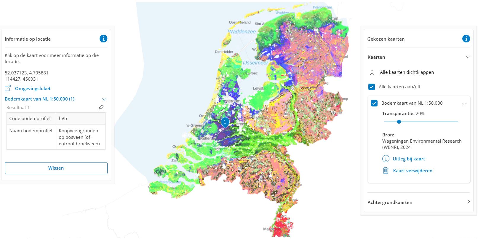 Bodemkaart van Nederland x