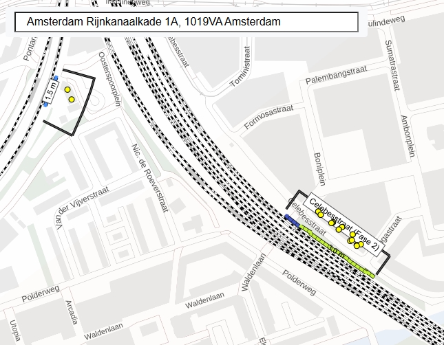 Screenshot van kaart ProRail