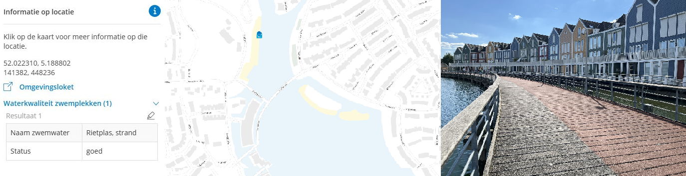 Kaart Waterkwaliteit zwemplekken en Rietplas Houten
