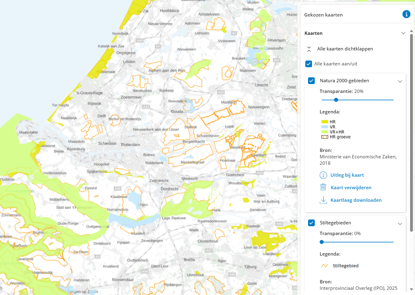 Combinatie Kaarten Stitegebieden en Natura 2000-gebieden