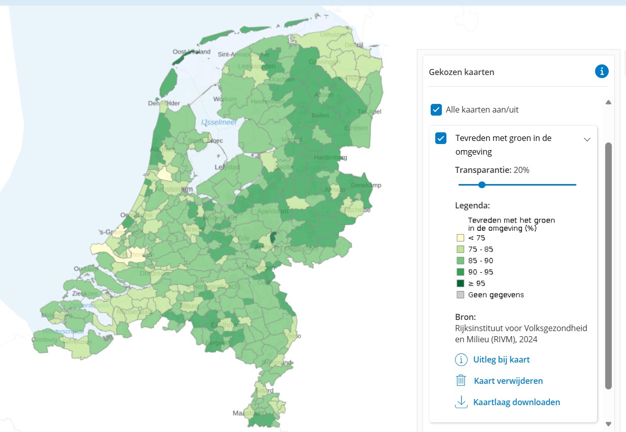 Kaart: Tevreden met groen in de omgeving