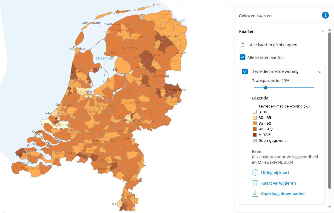 Kaart tevreden met de woning