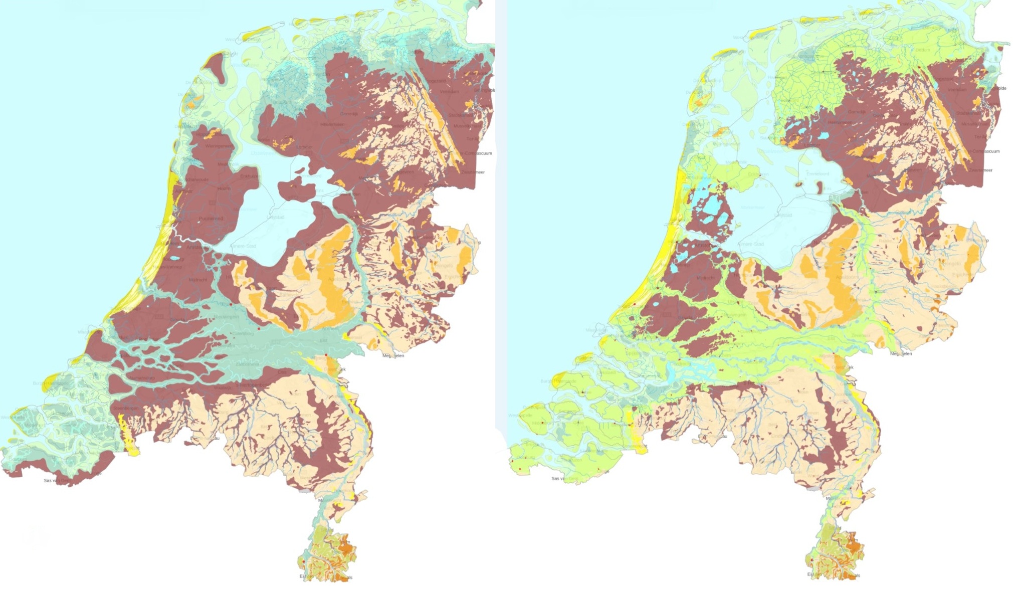 Nederland in 800 en in 1500 