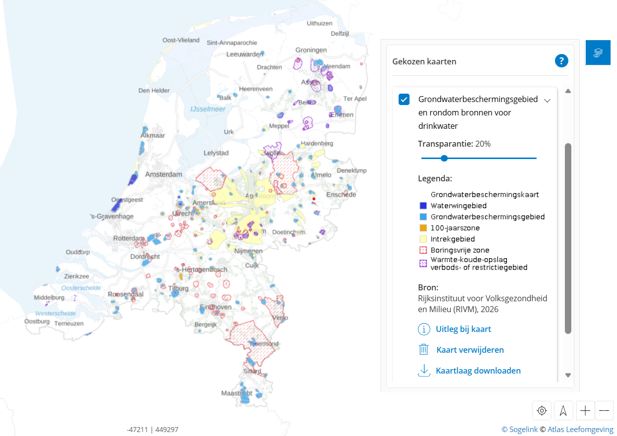Kaart Grondwaterbescherming