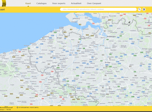Screenshot van de website geopunt Vlaanderen