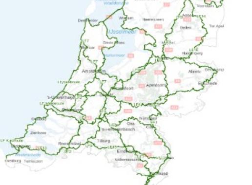 Kaart Landelijke fietsroutes