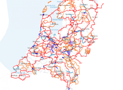 Kaart landelijke wandelroutes