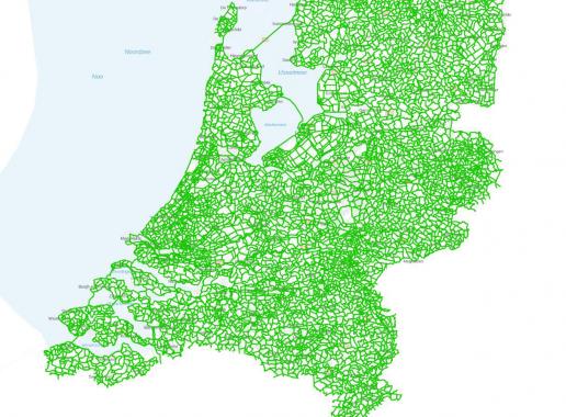 Kaart regionale fietsroutes