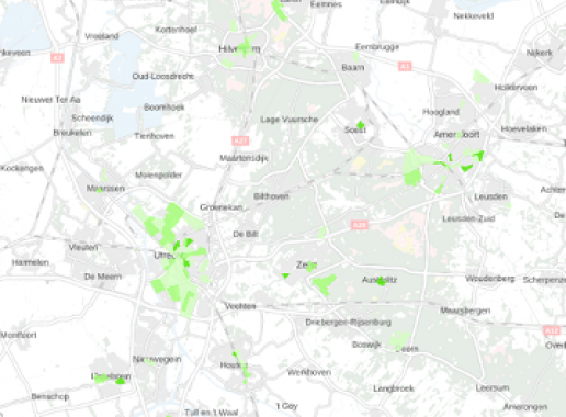 Kaart kwetsbare buurten voor klimaatrisico's