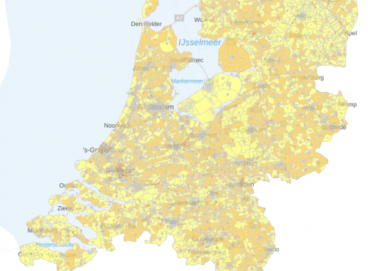 Kaart aantal baby's in oudere woningen