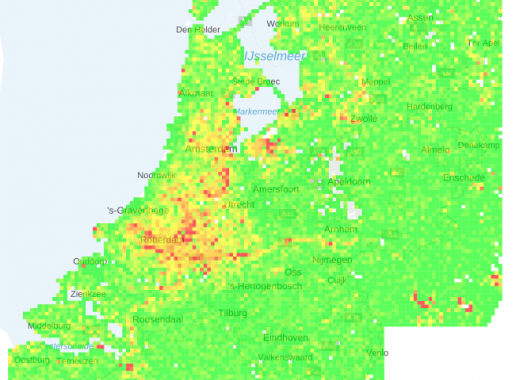 Kaart bodemdaling ondiepe ondergrond