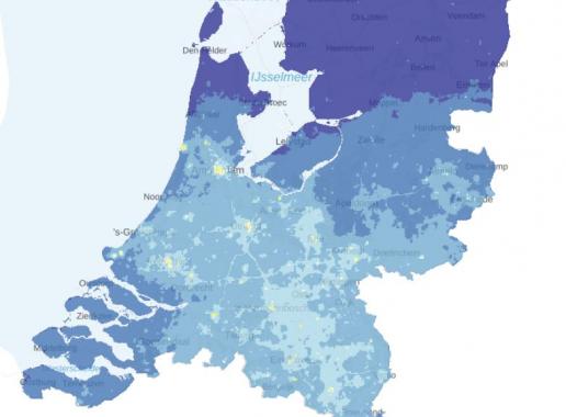 Voorbeeld van de fijnstof kaart