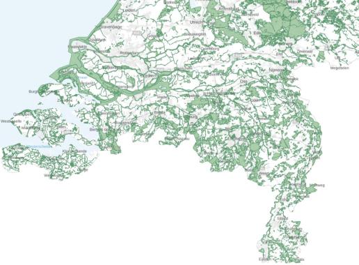 Kaart Natuurnetwerk Nederland