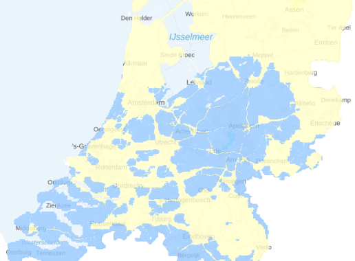 Kaart actuele fijnstof (pm10) concentratie