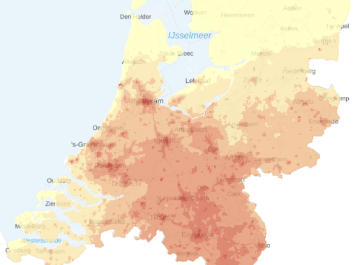 Kaart fijnstof 2021 (PM2,5)