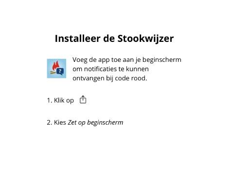 Stookwijzer-app met wit vlak