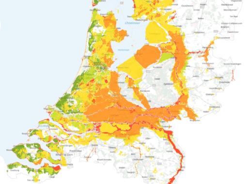 Kaart kans op overstroming