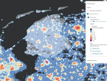Provincie Friesland op kaart Lichtemissie 2022