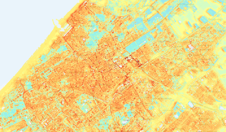 Den Haag kaart gevoelstemperatuur