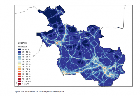 MGR-resultaat voor de provincie Overijssel op een kaart