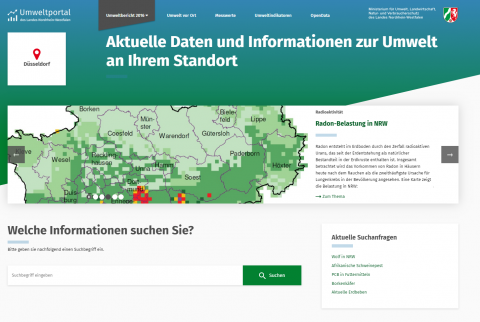 Snapshot van de Duitse website Umweltportal