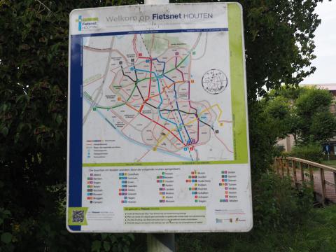 Houten fietsbord