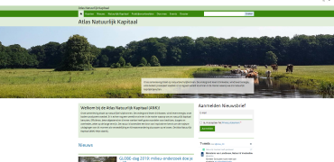 Snapshot van de website Atlas Natuurlijk Kapitaal