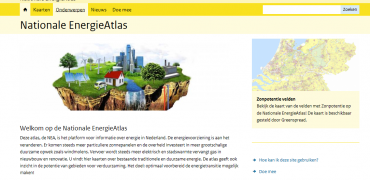 Snapshot van de website Nationale Energie Atlas