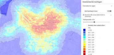 Enschede op kaart Stedelijk hitte-eiland effect