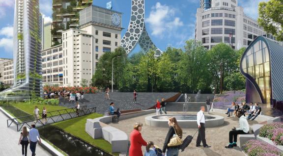 Artist impression toekomstschets centrum Eindhoven