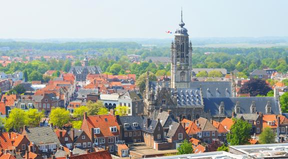 Middelburg van boven gezien
