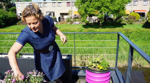 Ireen Balkonton op woonboot