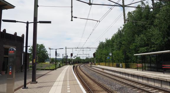 Station Schinnen op Geul uitzicht op spoor
